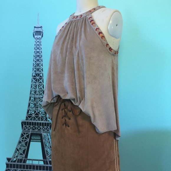 Altar’d State Cleopatra-Style Faux-Suede Top (NEW) - Picture 11 of 16